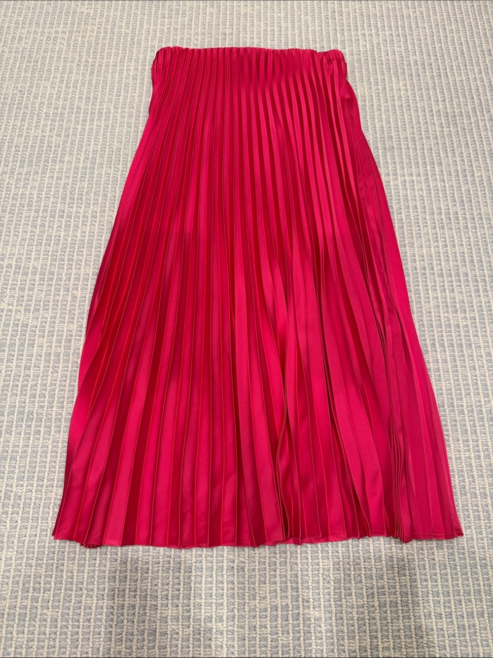 J. Crew Pleated Midi Skirt in Bright Fuchsia